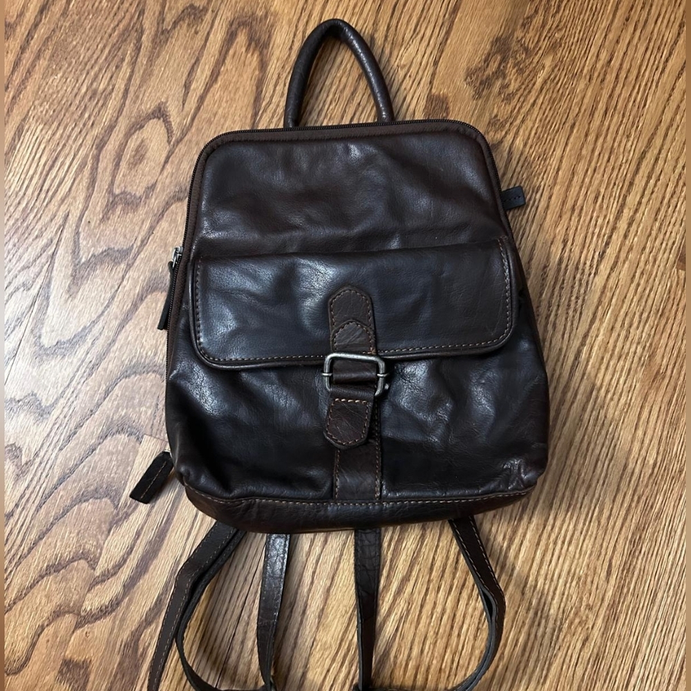 Spikes And Sparrow Brown Leather Backpack